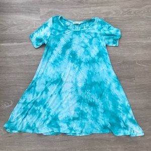 Blue Tie Dye TShirt Dress - S